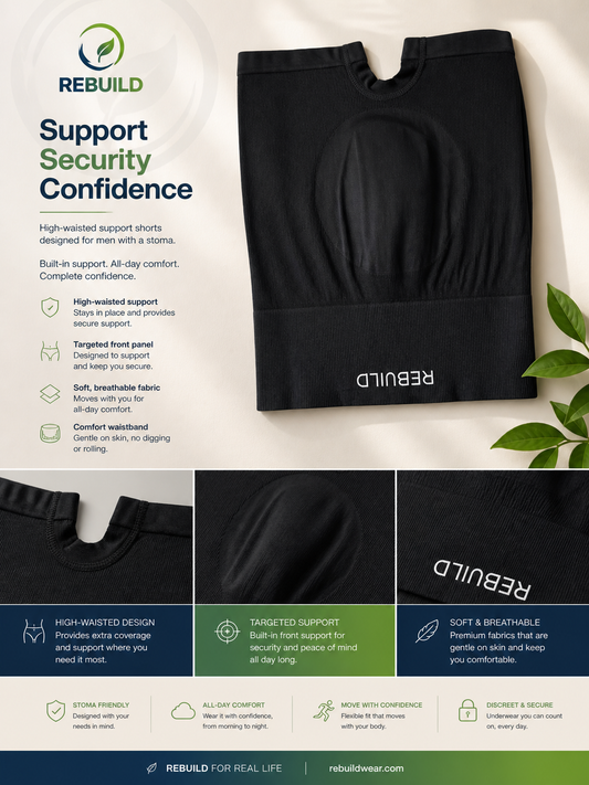 Rebuild Men’s Stoma Support Shorts